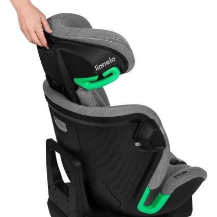 Lionelo - Seggiolino auto con base rotante HARMONY i-Dimensioni 40-150 cm nero/grigio