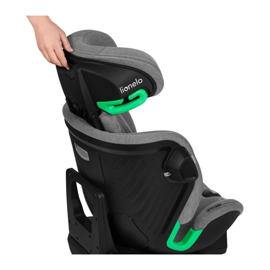 Lionelo - Seggiolino auto con base rotante HARMONY i-Dimensioni 40-150 cm nero/grigio