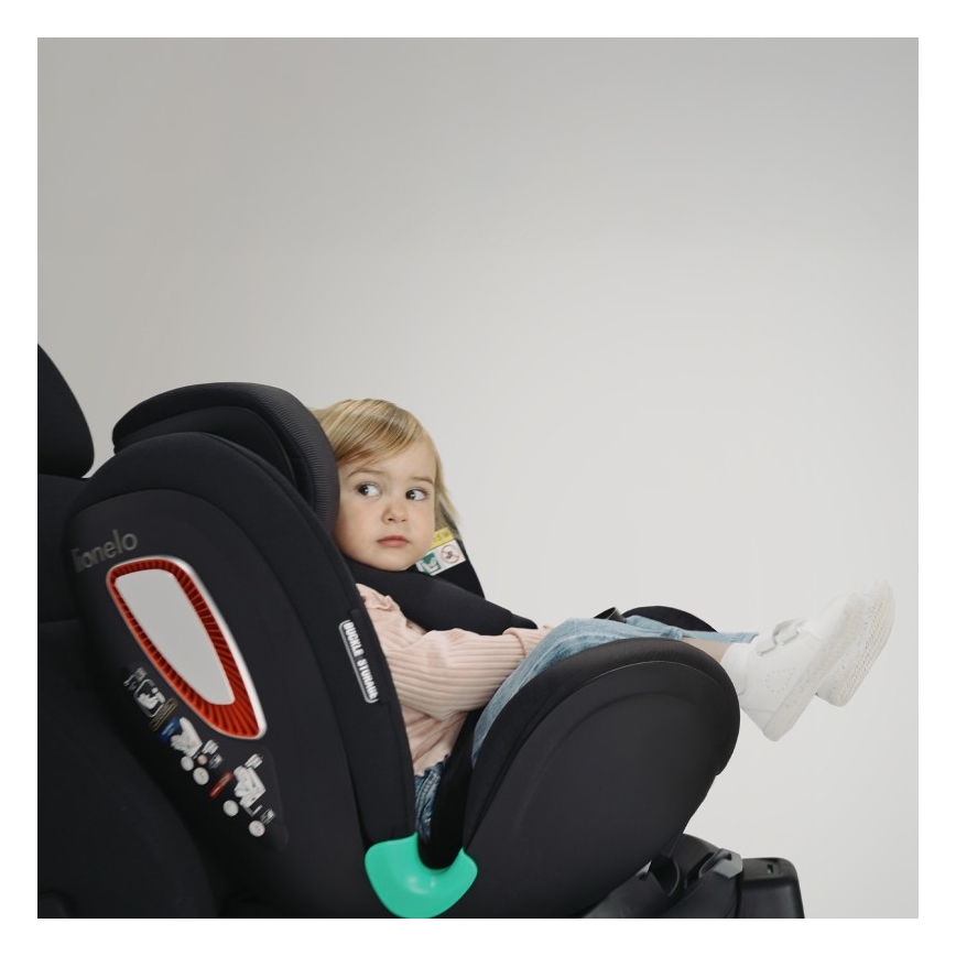 Lionelo - Seggiolino auto con base girevole ANTOON PLUS i-Size 40-105 cm Nero Onice