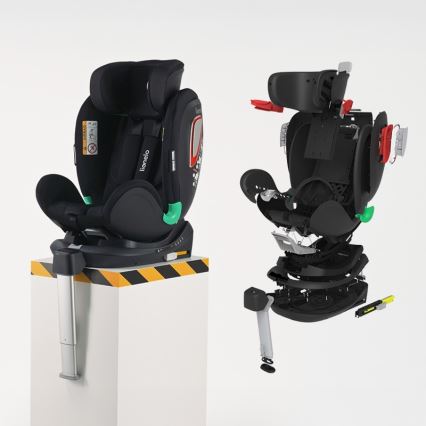 Lionelo - Seggiolino auto con base girevole ANTOON PLUS i-Size 40-105 cm Nero Onice