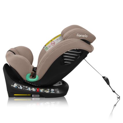 Lionelo - Seggiolino auto con base girevole BASTIAAN ONE i-Size 40-150 cm Sabbia