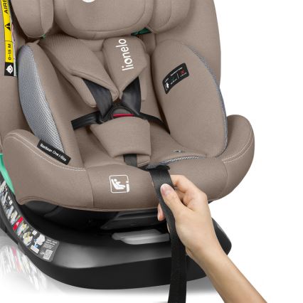 Lionelo - Seggiolino auto con base girevole BASTIAAN ONE i-Size 40-150 cm Sabbia