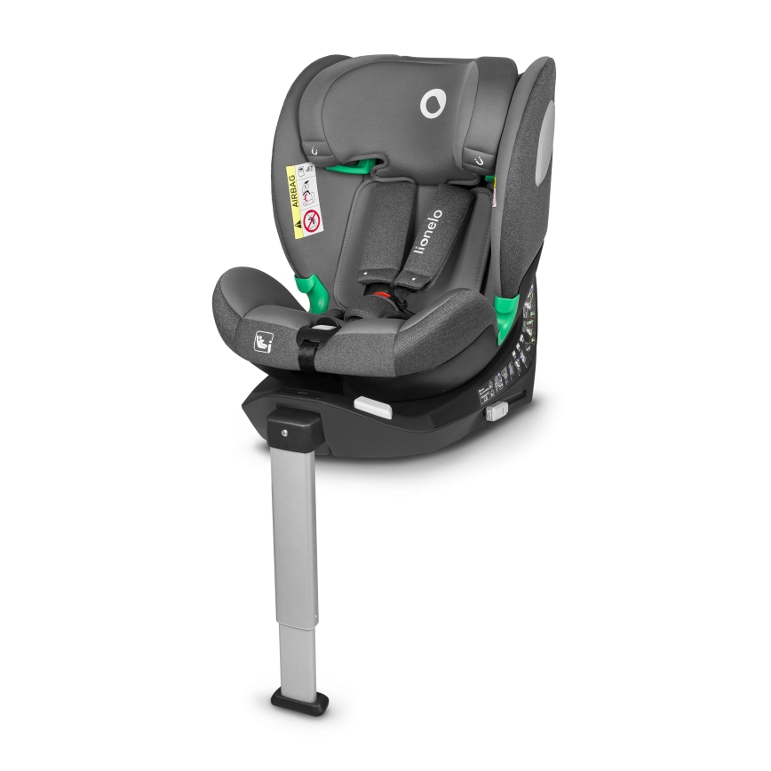 Lionelo - Seggiolino auto girevole con base BRAAM i-Size 40-150 cm Grey Stone