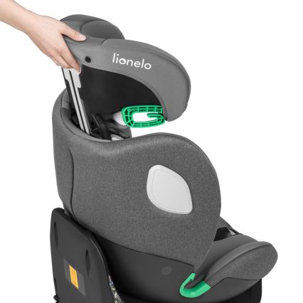 Lionelo - Seggiolino auto girevole con base BRAAM i-Size 40-150 cm Grey Stone