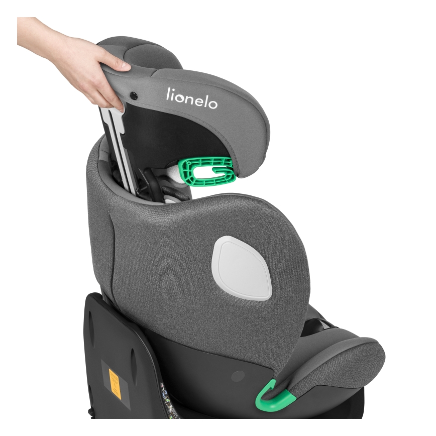 Lionelo - Seggiolino auto girevole con base BRAAM i-Size 40-150 cm Grey Stone