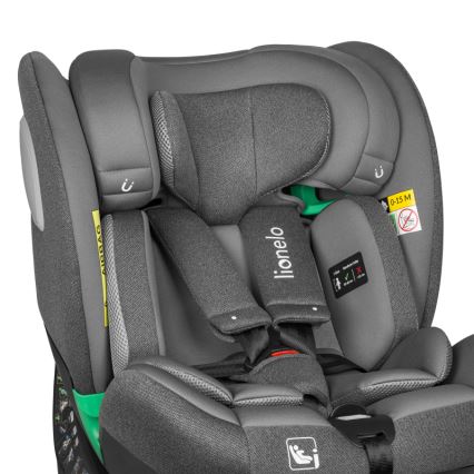 Lionelo - Seggiolino auto girevole con base BRAAM i-Size 40-150 cm Grey Stone