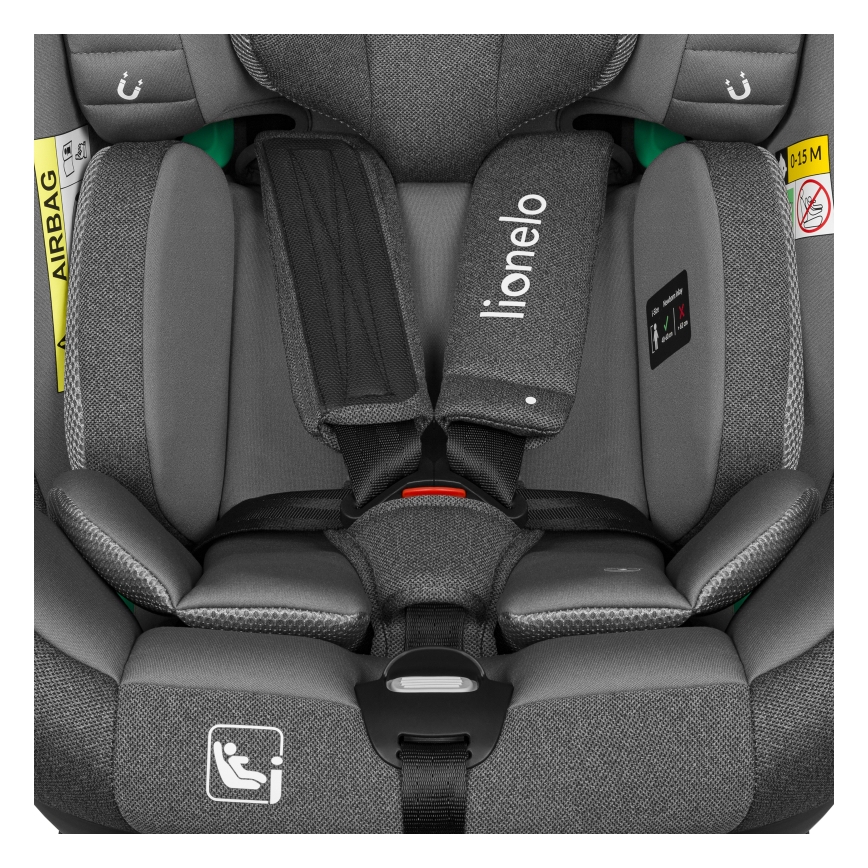 Lionelo - Seggiolino auto girevole con base BRAAM i-Size 40-150 cm Grey Stone