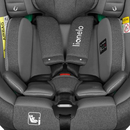Lionelo - Seggiolino auto girevole con base BRAAM i-Size 40-150 cm Grey Stone
