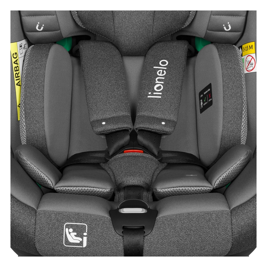 Lionelo - Seggiolino auto girevole con base BRAAM i-Size 40-150 cm Grey Stone