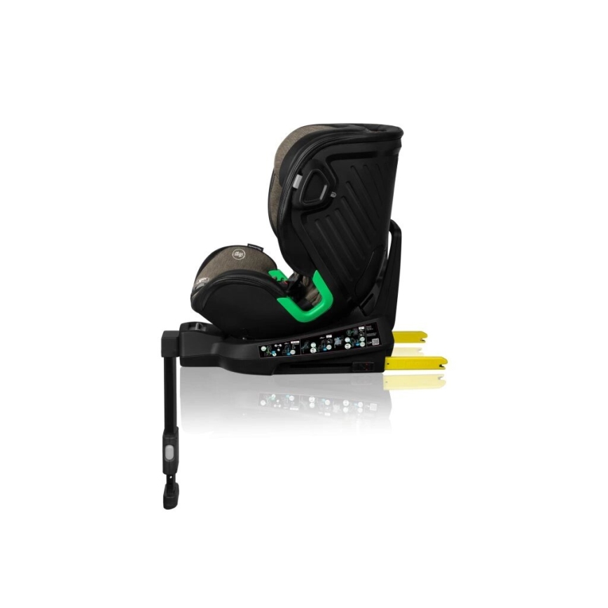 Lionelo - Seggiolino auto girevole con base HARMONY i-Size 40-150 cm nero/oliva