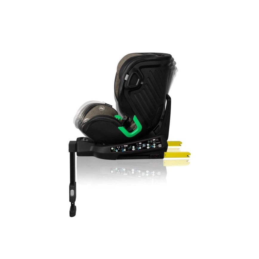 Lionelo - Seggiolino auto girevole con base HARMONY i-Size 40-150 cm nero/oliva