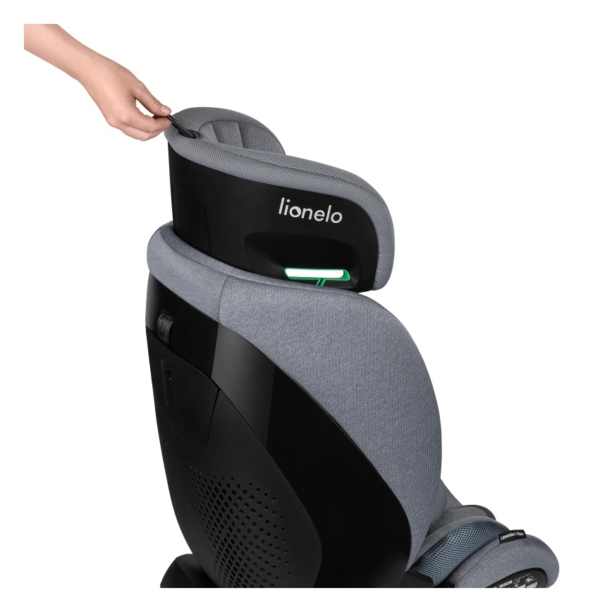 Lionelo - Seggiolino auto girevole con base LAVENDER i-Size 76-150 cm Grey Stone