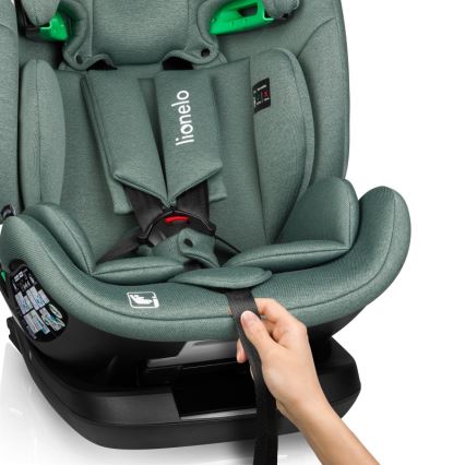 Lionelo - Seggiolino auto con base girevole LAVENDER i-Size 76-150 cm Verde Pistacchio