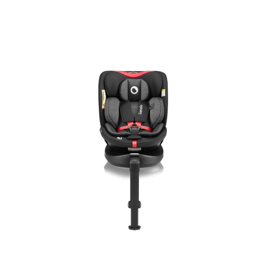Lionelo - Seggiolino auto girevole con base NAVY i-Size 40-150 cm nero/rosso