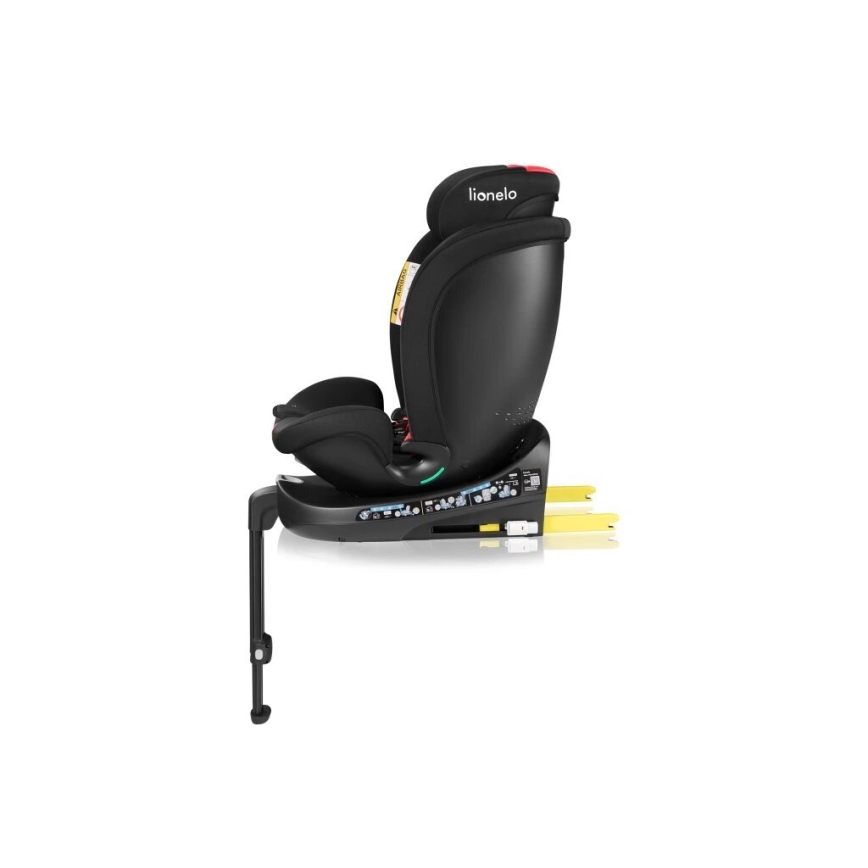 Lionelo - Seggiolino auto girevole con base NAVY i-Size 40-150 cm nero/rosso