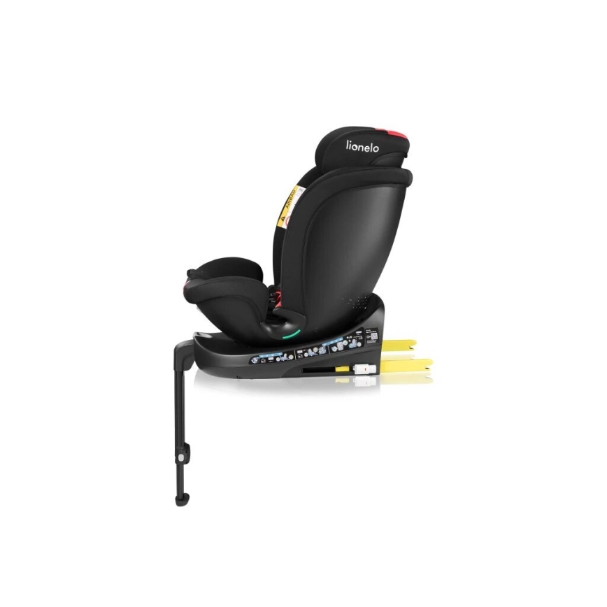 Lionelo - Seggiolino auto girevole con base NAVY i-Size 40-150 cm nero/rosso