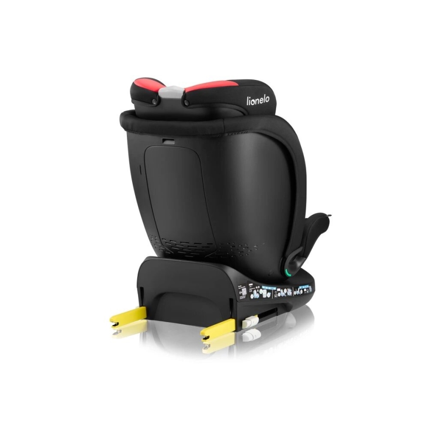Lionelo - Seggiolino auto girevole con base NAVY i-Size 40-150 cm nero/rosso
