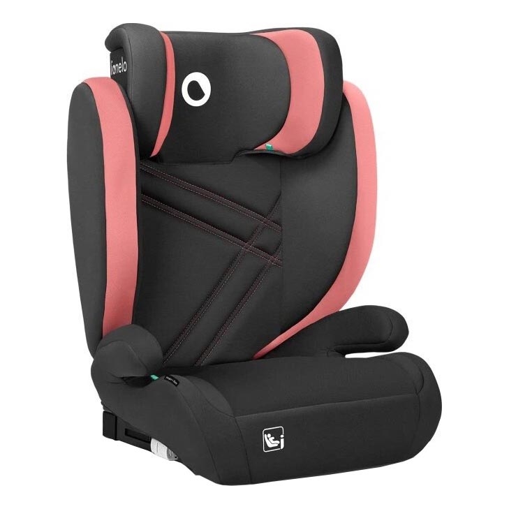 Lionelo - Seggiolino auto HUGO i-Dimensioni 100-150 cm nero/rosa