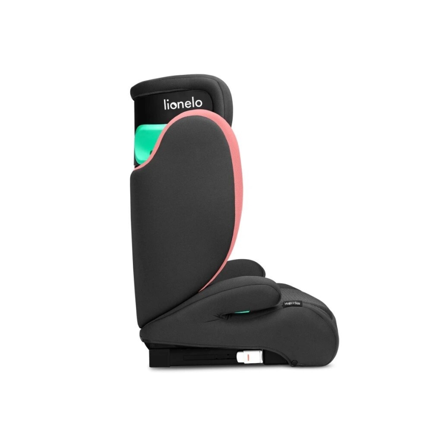 Lionelo - Seggiolino auto HUGO i-Dimensioni 100-150 cm nero/rosa