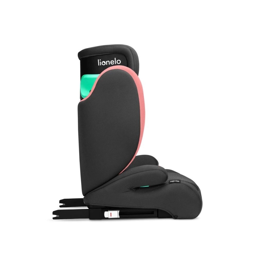 Lionelo - Seggiolino auto HUGO i-Dimensioni 100-150 cm nero/rosa