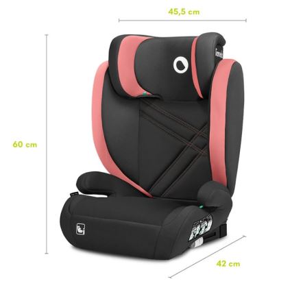Lionelo - Seggiolino auto HUGO i-Dimensioni 100-150 cm nero/rosa