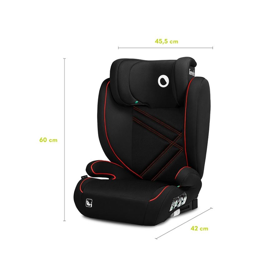 Lionelo - Seggiolino auto HUGO i-Dimensioni 100-150 cm nero/rosso