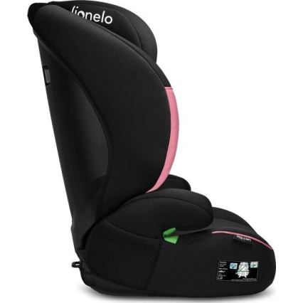 Lionelo - Seggiolino auto LARS i-Dimensioni 100-150 cm nero/rosa