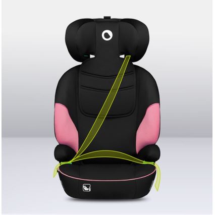 Lionelo - Seggiolino auto LARS i-Dimensioni 100-150 cm nero/rosa