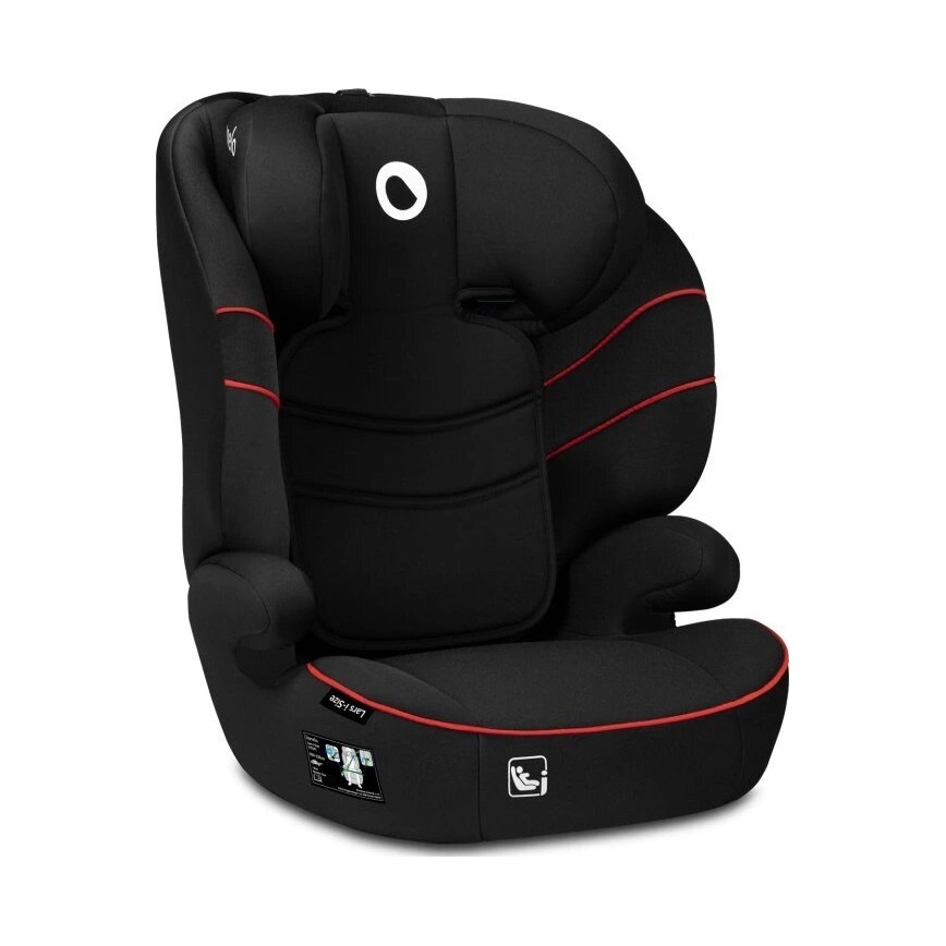 Lionelo - Seggiolino auto LARS i-Dimensioni 100-150 cm nero/rosso