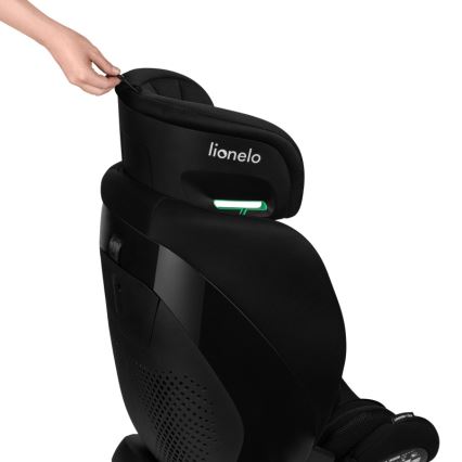 Lionelo - Seggiolino auto LAVENDER i-Size 76-150 cm con base girevole Black Carbon