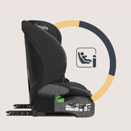 Lionelo - Seggiolino auto LEVI FIX i-Size 76-150 cm Grigio Stone
