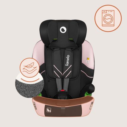 Lionelo - Seggiolino auto LEVI FIX i-Size 76-150 cm Rosa Baby