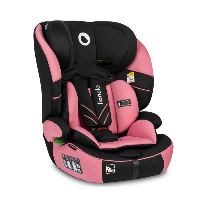 Lionelo - Seggiolino auto LEVI ONE i-Dimensioni 76-150 cm nero/rosa
