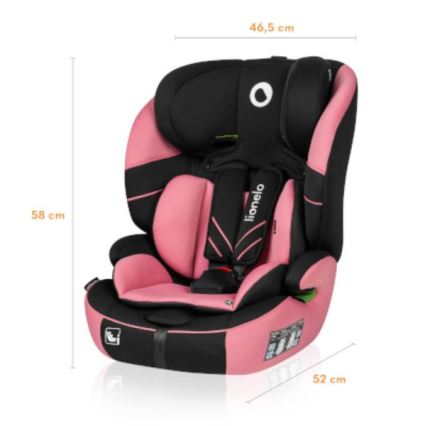 Lionelo - Seggiolino auto LEVI ONE i-Dimensioni 76-150 cm nero/rosa