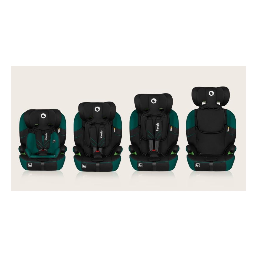Lionelo - Seggiolino auto LEVI ONE i-Dimensioni 76-150 cm nero/verde
