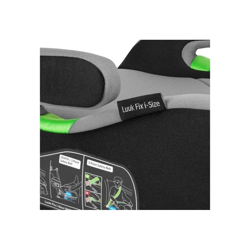 Lionelo - Seggiolino auto LUUK FIX i-Dimensioni 125-150 cm nero/grigio