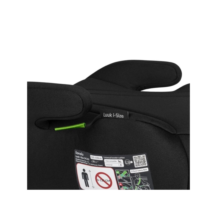 Lionelo - Seggiolino auto LUUK i-Dimensioni 125-150 cm nero