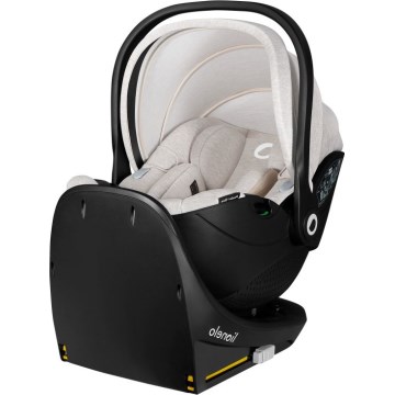 Lionelo - Seggiolino auto rotante con base MOXIE SET i-Size 40-87 cm Beige Sand