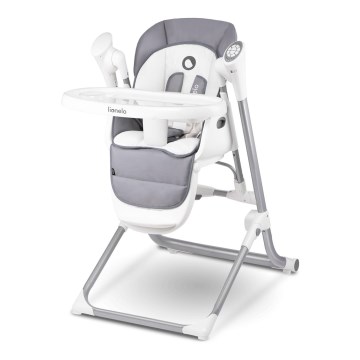 Lionelo - Seggiolino da pappa per bambini NILES Grigio 4xAA
