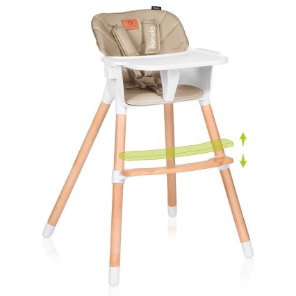 Lionelo - Seggiolone da pranzo 2 in 1 KOEN Beige sabbia