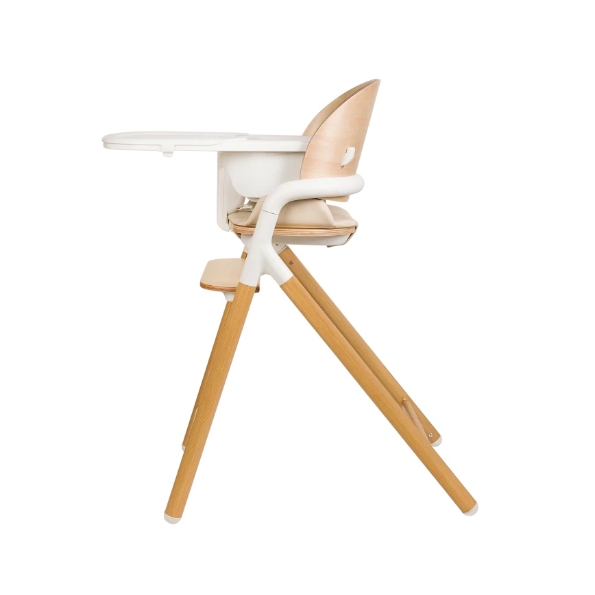 Lionelo - Seggiolone da pranzo per bambini 3 in 1 CELIA Bianco/legno naturale