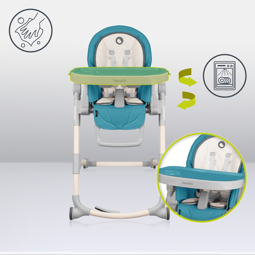 Lionelo - Seggiolone da pranzo per bambini CORA Ocean
