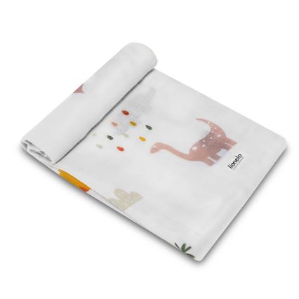 Lionelo - Set da 3 mussole in bambù 70x70 cm Dino