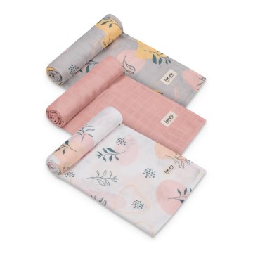 Lionelo - Set da 3 mussole in bambù 70x70 cm Leaf