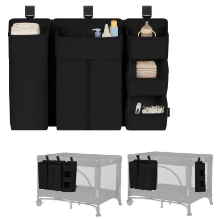 Lionelo - SIDEPOCKET 3-in-1 Organizer für Babybett Schwarz