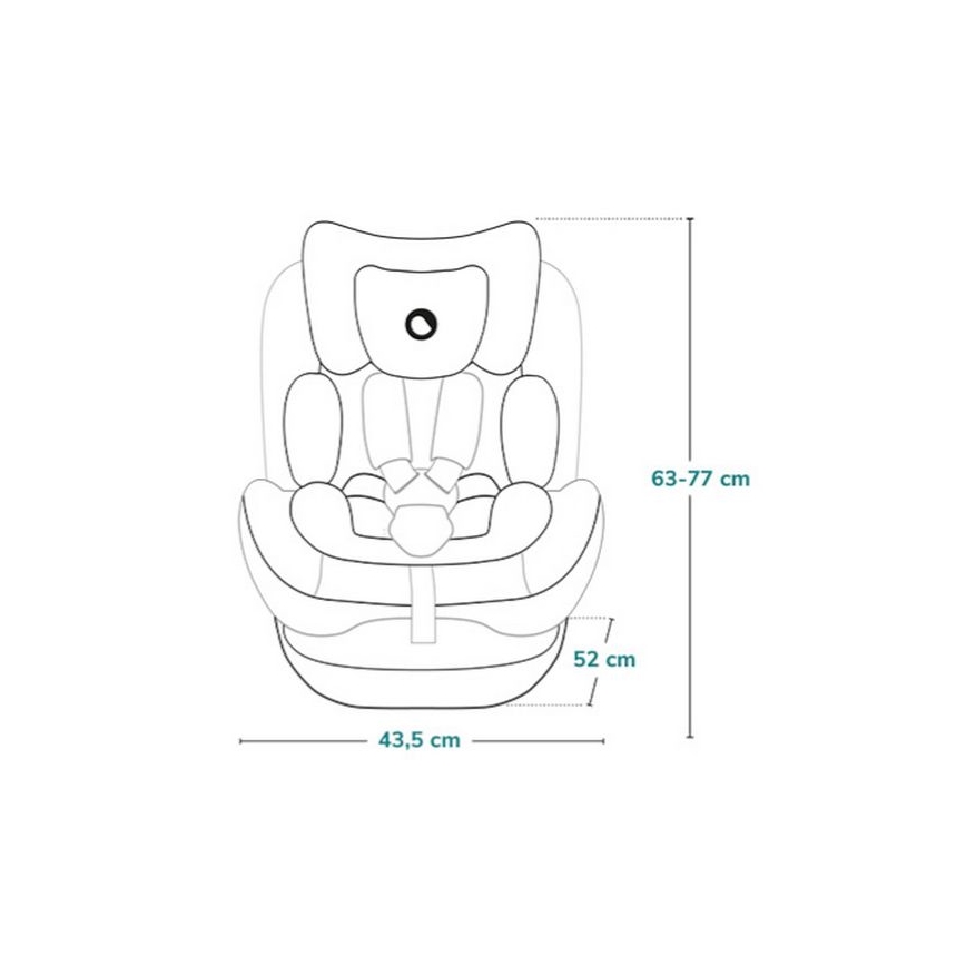 Lionelo - Siège-auto pivotant sur base BASTIAAN ONE i-Size 40-150 cm Noir Carbone