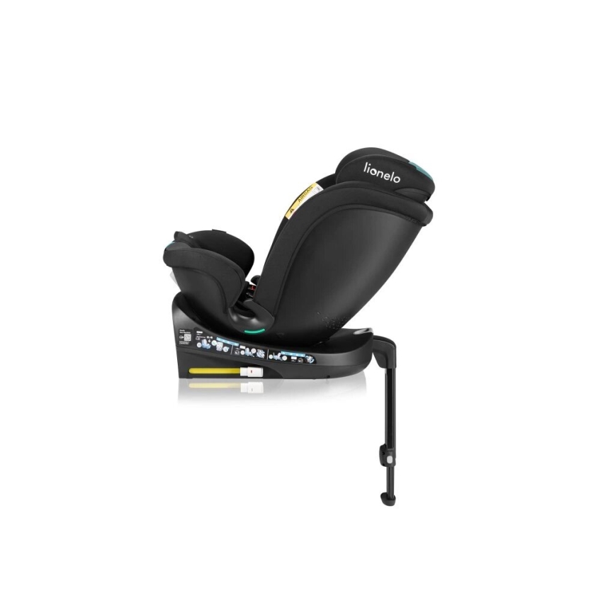 Lionelo - Siège auto avec base pivotante NAVY i-Taille 40-150 cm noir/turquoise