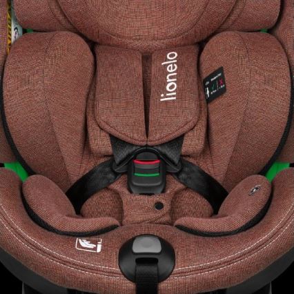 Lionelo - Siège-auto HARMONY i-Size avec base pivotante 40-150 cm, coloris brique