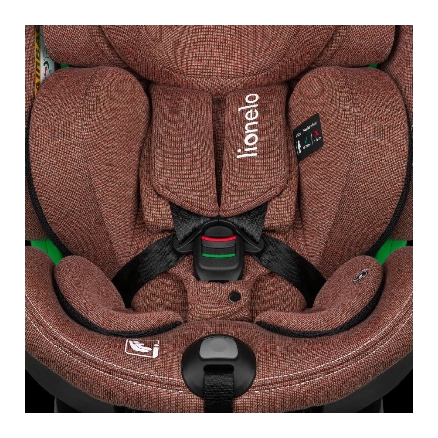 Lionelo - Siège-auto HARMONY i-Size avec base pivotante 40-150 cm, coloris brique