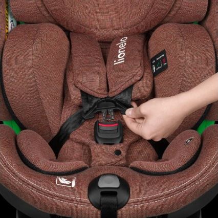 Lionelo - Siège-auto HARMONY i-Size avec base pivotante 40-150 cm, coloris brique
